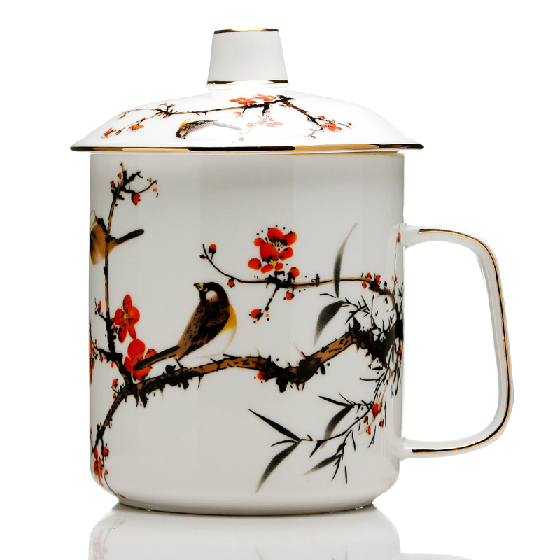Original Taste Ceramics Office Cup Large Capacity Creative Mark Cup Lovers' Tea Water Cup Covered Men 's