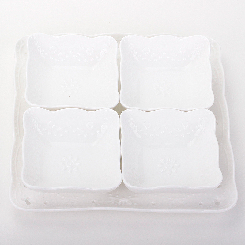 Creative cake disk of ceramic dry fruit disk European large plate fragment fragment fruit disk creative cake disk square