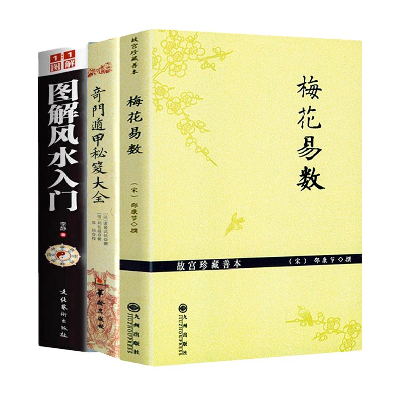 3册】梅花易数+奇门遁甲秘笈大全+图解风水入门白话精解周易本义