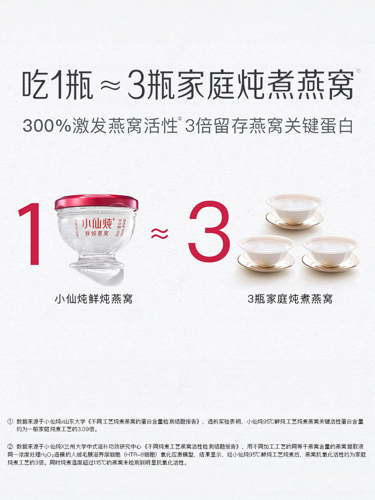 Xiaoxian Stewed Fresh Bird's Nest Diamond Bowl 100g Series Package, 3 Bottles Per Week, with or Without Sugar, Nourishing and Ready-To-Eat