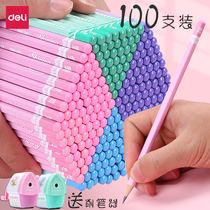 Derby hexagonal pole pencil children hb pencil special for primary school students 2B hexagonal lead-free poison 2 than pencil stationery students use first and second grade beginners to write sketch painting examination pencil