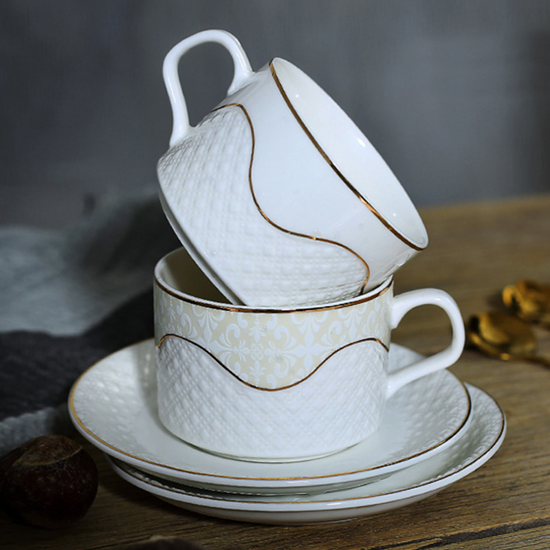 English ceramic coffee cups and saucers creative continental web celebrity ins wind delicate small key-2 luxury suit glass cups in the afternoon