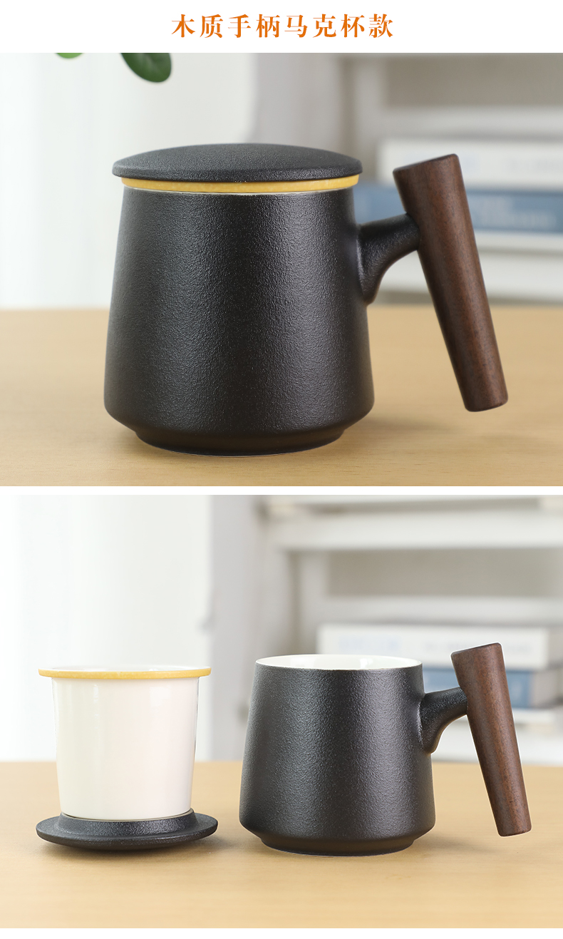 Creative Japanese ceramic cup move to restore ancient ways with cover filter mark cup home office tea cups