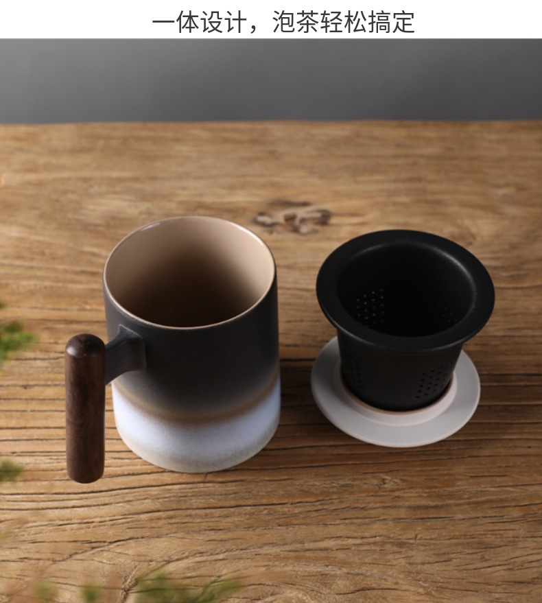 Creative Japanese ceramic cup individuality tide restoring ancient ways of household tea mugs office separation of tea cups