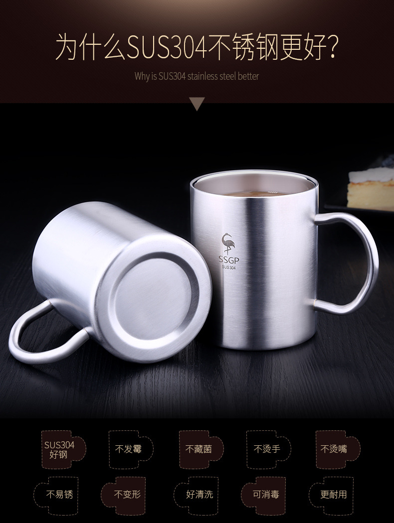 Creative European cup home with cover with stainless steel handle drop mark cup milk cup office tea cups