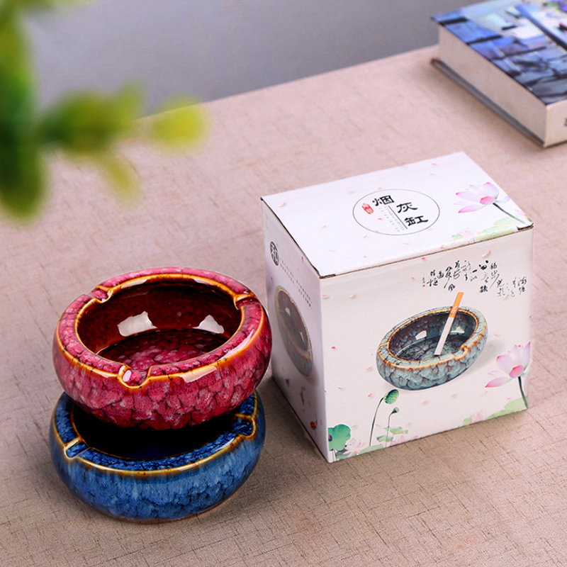 Creative move ceramic ashtray large - sized ashtray Chinese style household living room office tide restoring ancient ways the ashtray