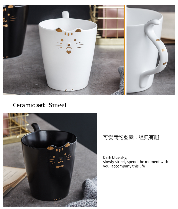 Express cartoon ceramic cup small animal keller individuality creative trend students PAWS glass cup of office