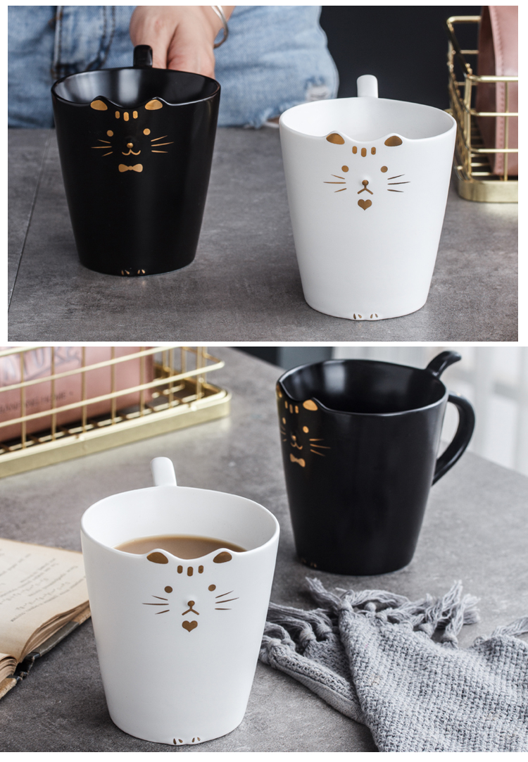 Express cartoon ceramic cup small animal keller individuality creative trend students PAWS glass cup of office