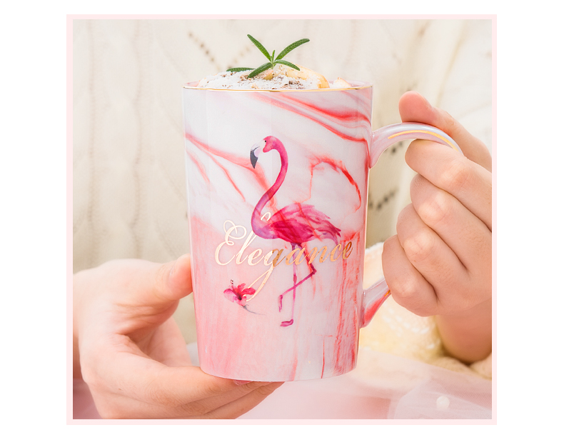 Creative ins Nordic ceramic cup home move contracted mark cup with cover female couples cup coffee cup