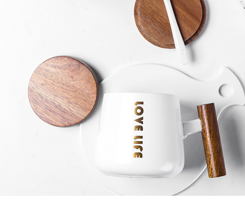 Nordic ceramic cups with cover keller individuality creative trend male and female students office tea ultimately responds cup