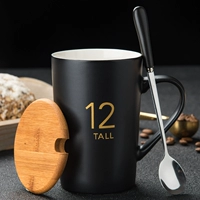 12 вице -тупые черные+бамбуковые обложки+ложка