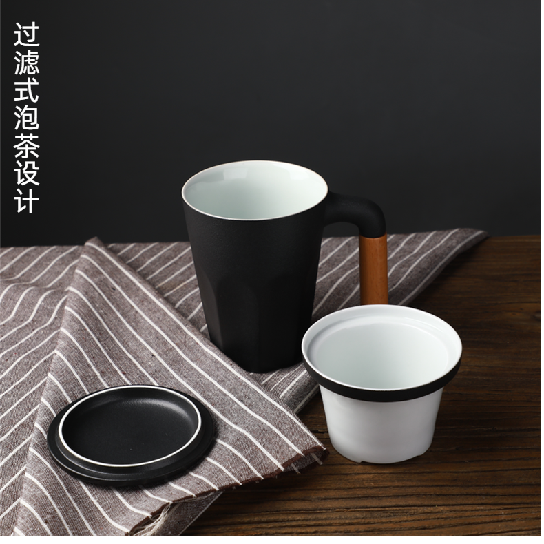 Japanese style restoring ancient ways of coarse creative ceramic keller with cover run water separation water office household ceramic cup