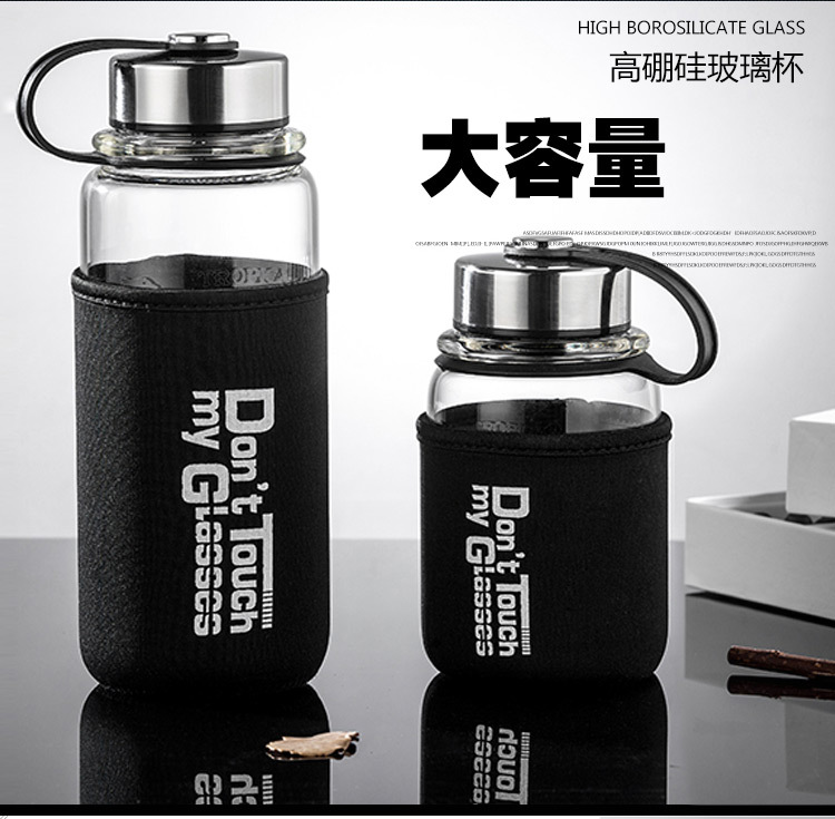 Cốc thủy tinh di động công suất lớn 1000 ml lọc tea cup với bìa nam chịu nhiệt cup xe cup