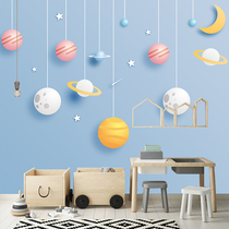 Nordic childrens room wallpaper cartoon warm boys and girls bedroom wall cloth custom seamless mural princess room wallpaper