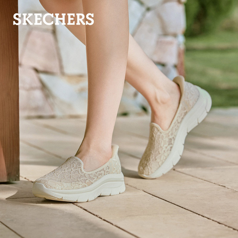 Skechers Slip-On Shoes | Slip-On Lace Fisherman Shoes, Mom Shoes, Soft-Soled Wide-Fit Walking Shoes, Flat Shoes for Summer.