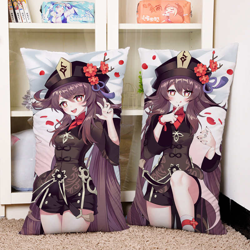 Nahida, the Grass Godess, from Genshin Impact, Long Pillow with Core, Customizable with Your Own Design