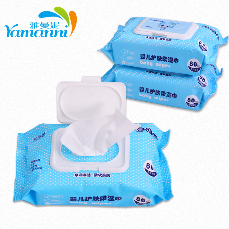 Yamani Baby Wet Towet 80 extract 5 packing handktop students with wet tissue to support brand custom logo
