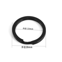 Outdoor eSlate fashion jewelry accessories DIY black key ring 28mm flat ring keychain-10