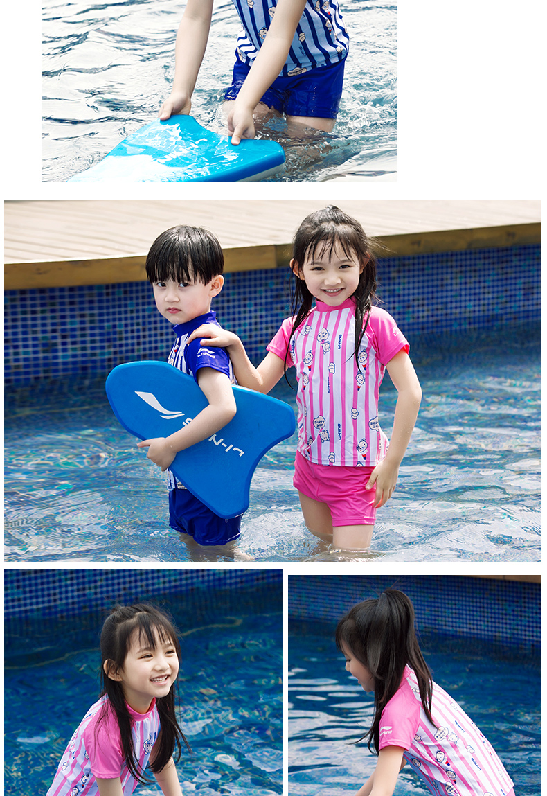 Đồ lót trẻ em Li Ning Girls Girls Girls Đồ bơi cho bé trai Big Children Children Children Siamese Sunscreen Đồ bơi - Bộ đồ bơi của Kid đồ bơi cho bé gái 10 tuổi