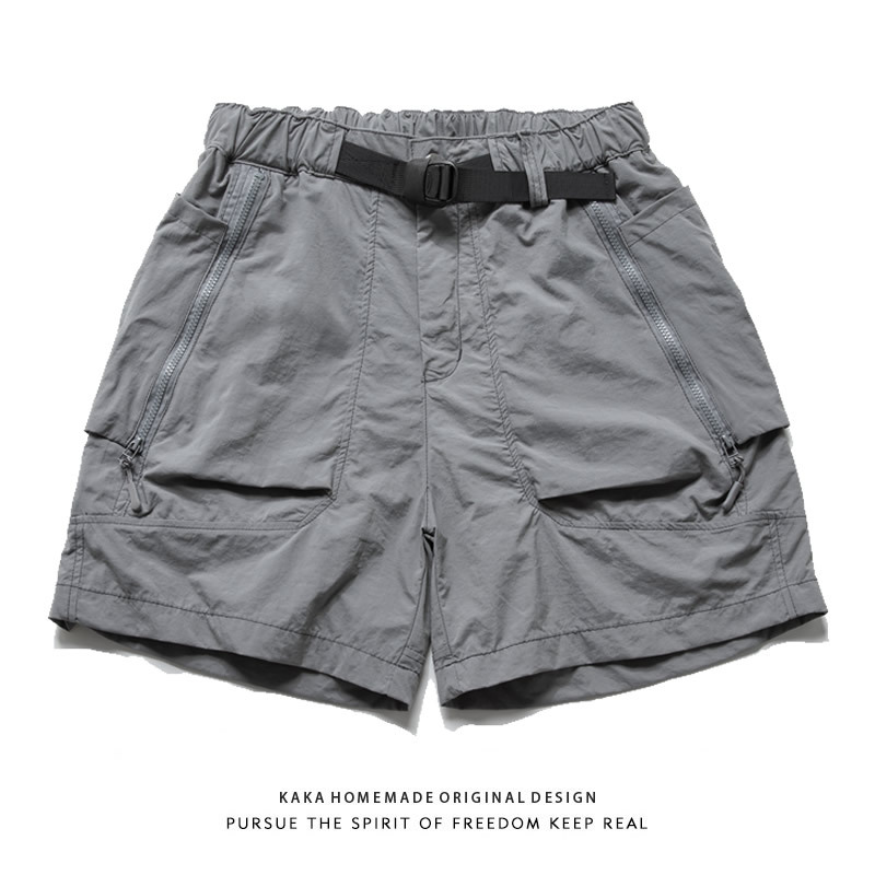 26Ss Japanese Retro Classic Cityboy Wide Multi-Pocket Cargo Shorts Mountain Style Elastic Adjustable Shorts