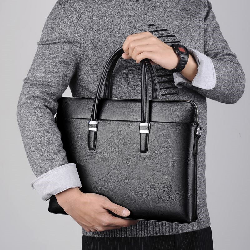 Men's bag briefcase male business handbag handbag with slant bag