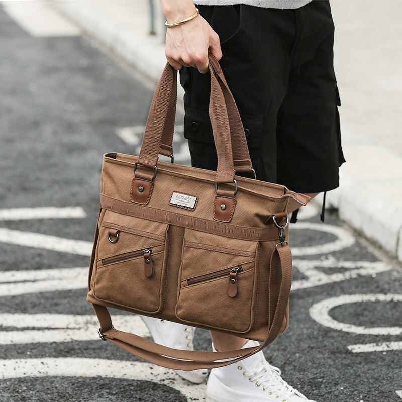 2022 new ink-one retro casual men's bag single shoulder skewed satchel bag for business men's handbag briefcase