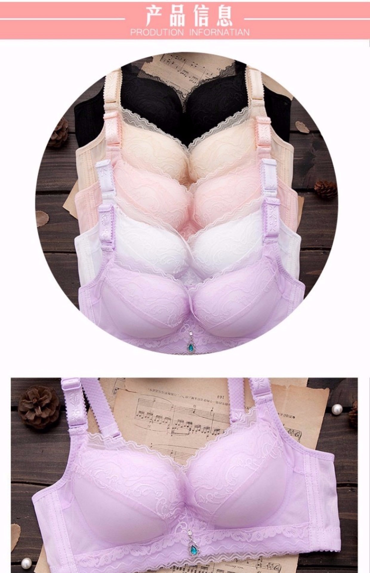 Đồ lót bra mỏng phần đô thị vẻ đẹp gợi cảm ít phụ nữ thoáng khí khuôn dày tập hợp không có vòng thép trắng áo ngực nhỏ áo lót ren đẹp