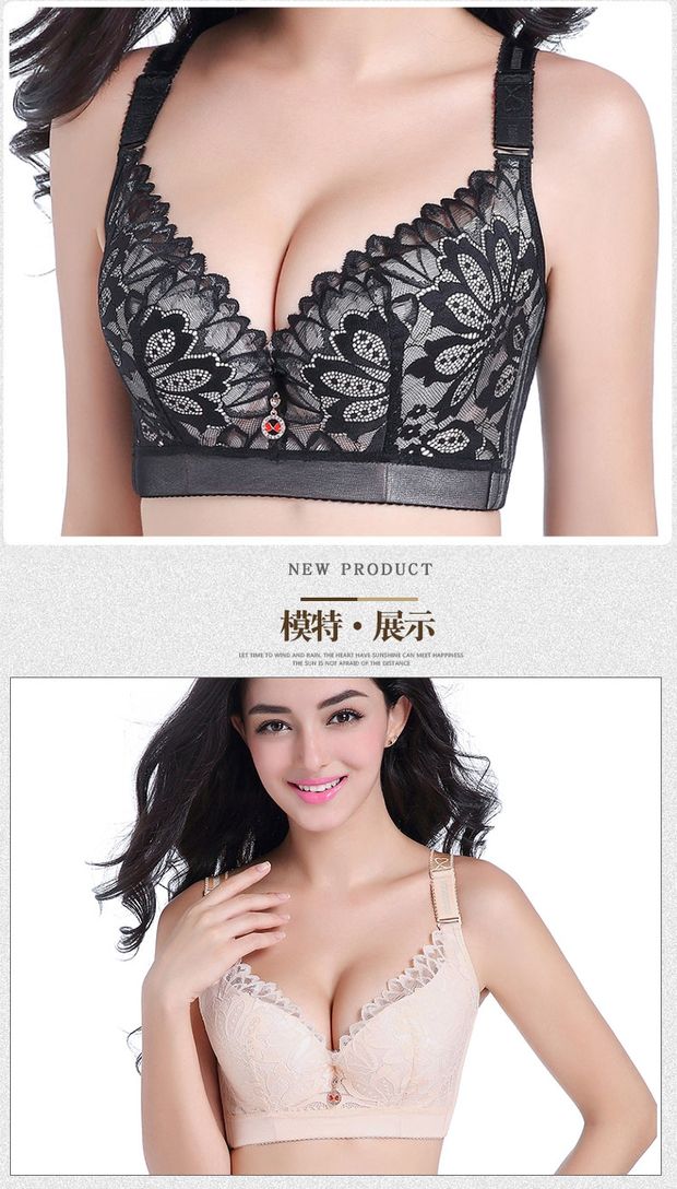 Đồ lót chị em béo tập hợp ngực ngực tạo dáng chống chảy xệ bộ sưu tập sữa gợi cảm về sự hỗ trợ điều chỉnh ngực lớn mỏng quần xì nữ