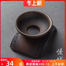 Retro coarse pottery tea leak unglazed antique tea filter kung fu ceramic leaves tea compartment household filter filter tea set