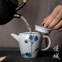 Japanese teapot ceramic Chinese style hand-painted kung fu tea set handmade celadon bubble teapot single pot retro home