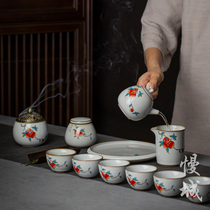 Ceramic Gongfu tea with large suit retro open sheet can raise home with the Ru kilo office guests tea tea combination gift box dress