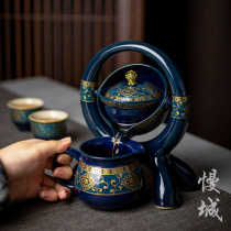 Ceramic kung fu tea set Ruyi bubble creative office home semi-automatic lazy tea set free tea maker