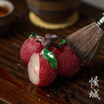 Douyin color change Bayberry lychee tea pet boutique decorative ornaments can raise creative personality to play watering tea ceremony accessories