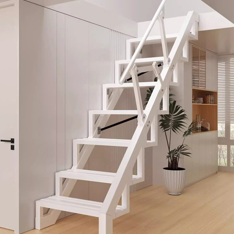Staircase for Home Use, Foldable Attic Ladder, Wall-Mounted, Thickened, Suitable for Indoor and Outdoor Use, Loft, Small Apartment, Mezzanine, Duplex, Retractable Staircase