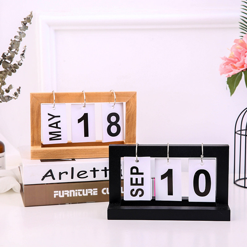 Calendar wooden home decorations small ornaments creative home living room fairy room girl heart decorative items