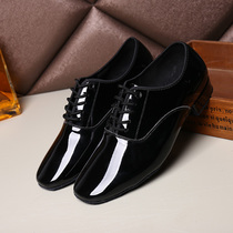 Genuine Leather Latin Dance Shoes Mens Patent Leather Modern Dance Shoes Square Dance Shoes Straight Sole Ballroom Dance Bright Leather Ballroom Dance