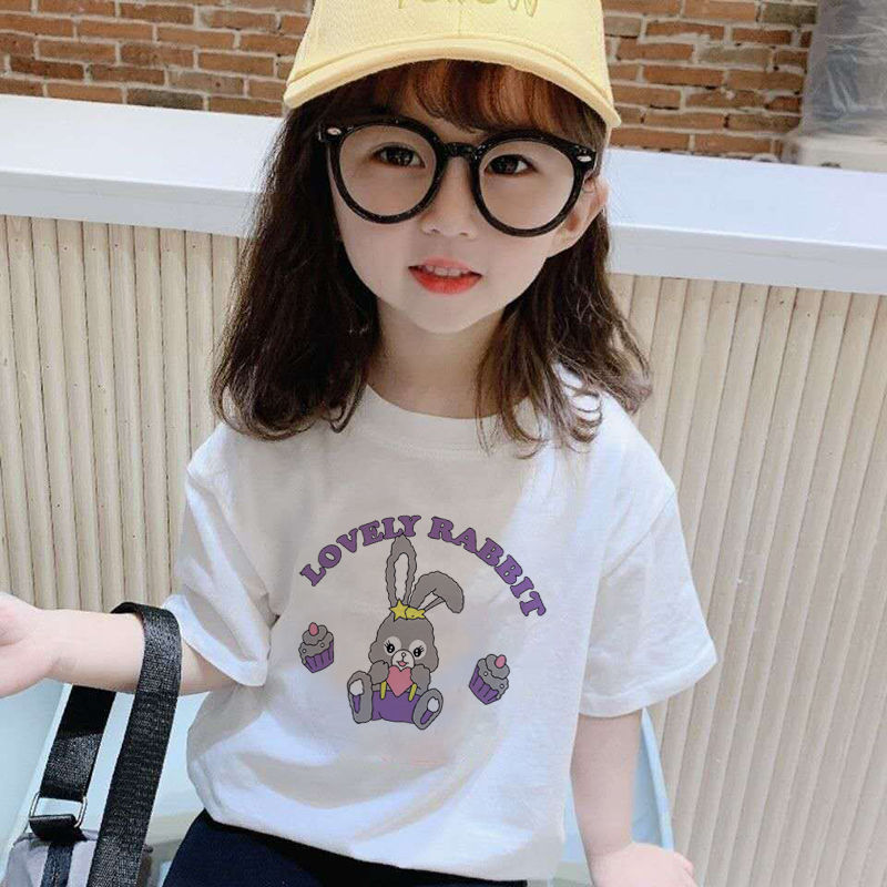 Pure cotton net red male and female short sleeve T-shirt 2021 summer fit new Korean version children's children half sleeve blouse for children