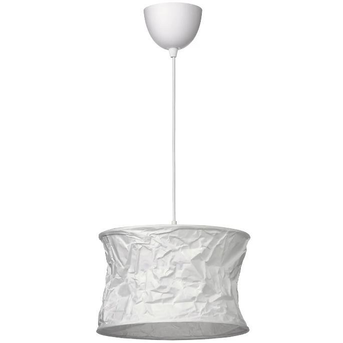 Ikea Fiarmil Chandelier Shade, White, Diameter 33cm Cm, Wrinkled Style Paper Lamp, Ceiling Light for Dining Room and Bedroom