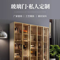 Customized overall wardrobe light luxury glass cloakroom custom cabinet bookcase sideboard minimalist glass door self-installed
