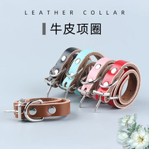 Dog collar cowhide collar medium dog small dog cat neck neck collar Teddy dog collar pet supplies