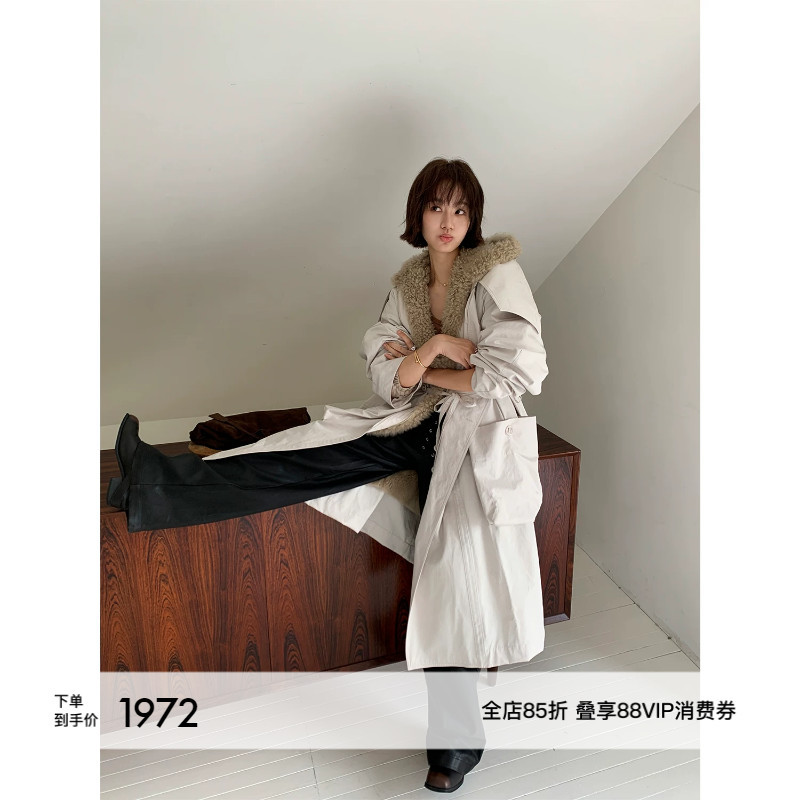 Aying Fur's "Winter Edinburgh" Hooded Long Autumn and Winter Coat Parka Wool Fur Jacket for Women Aying Fur's "Winter Edinburgh" Hooded Long Autumn and Winter Coat Parka Wool Fur Jacket for Women