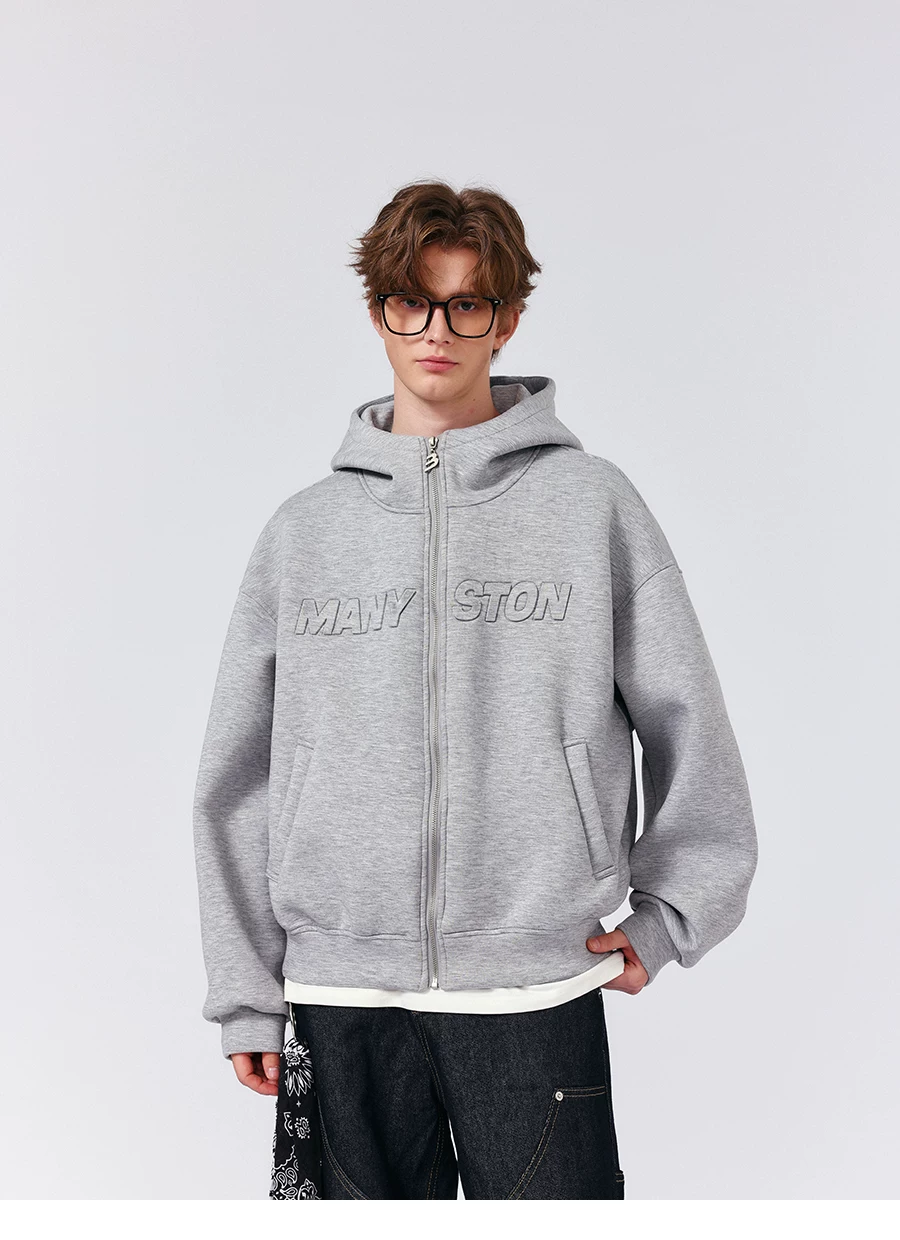 Zhang Hanrui-Hao Yiran в том же стиле MANYSTON American 380g тяжеловесный худи с капюшоном на молнии кардиган свитшот мужская куртка