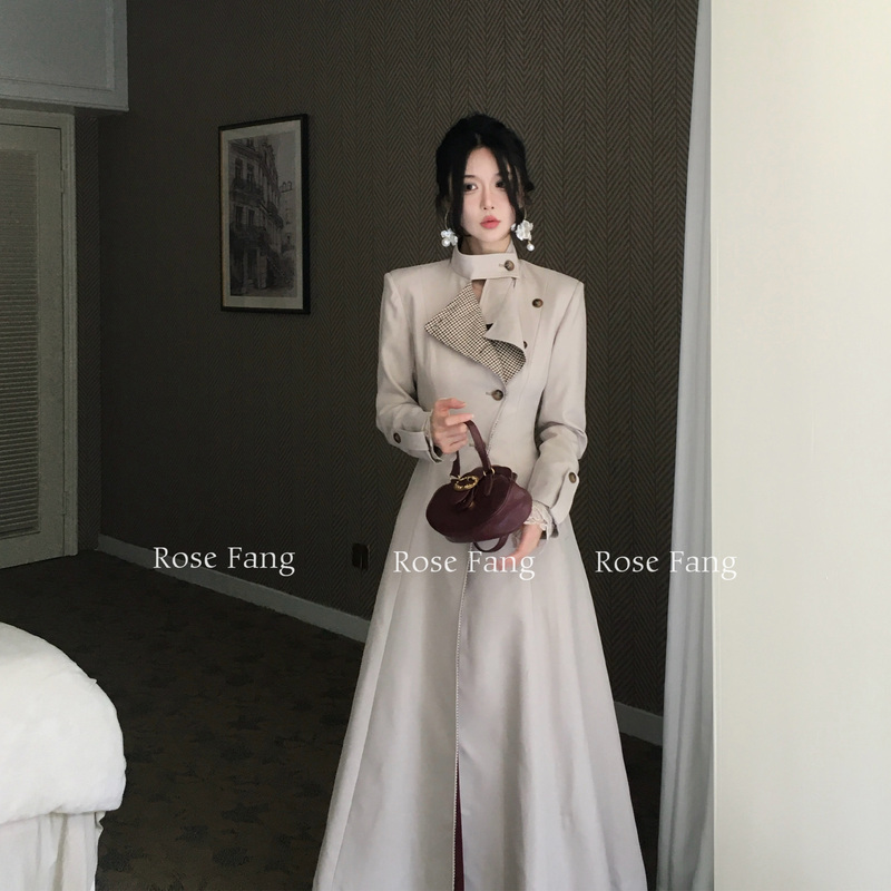 Rosefang New Product Limited-Time Offer [Natasha] Original French-Style Waist-Cinching Lapel Trench Coat for Women