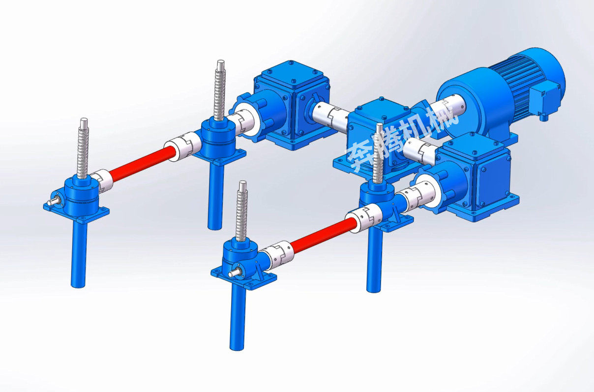 SWL screw lift platform 2 sets of 4 linkage hand-cranked electric screw elevator assembly turbo vortex reducer