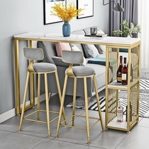 Nordic marble bar table home simple kitchen living room partition bar table high-foot table and chair combination wine cabinet bar