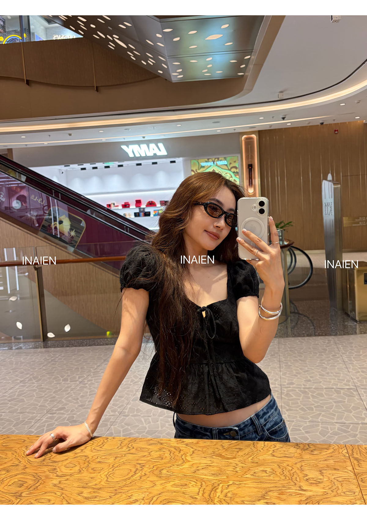 INAIEN26 ранняя весна "беглая принцесса" юбка с утяжкой на талии весна-лето