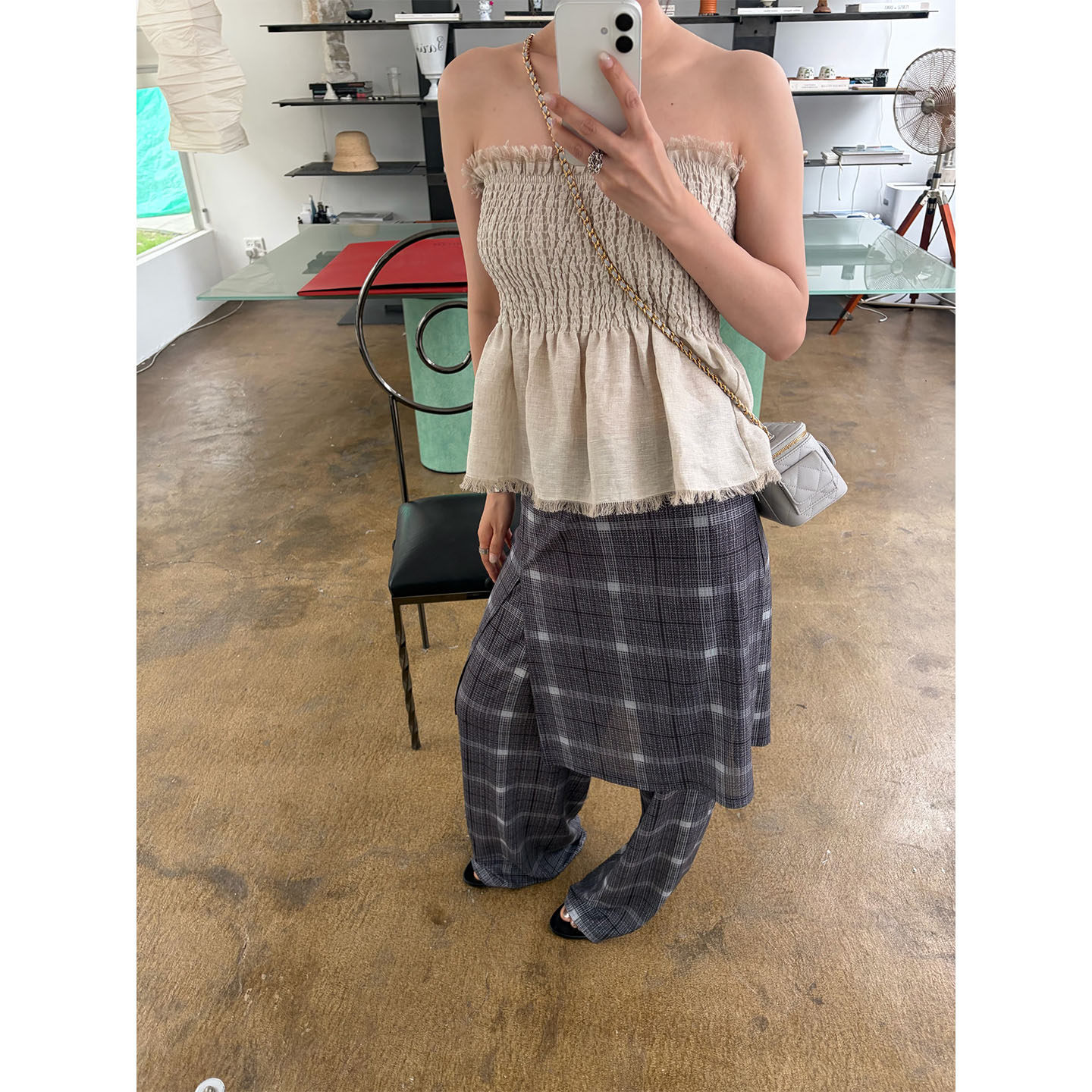 INAIEN笑笑家 "Манхэттен черная вуаль" плотная сетчатая устойчивая к складкам корректирующая деловая элегантная юбка-брюки из сетки