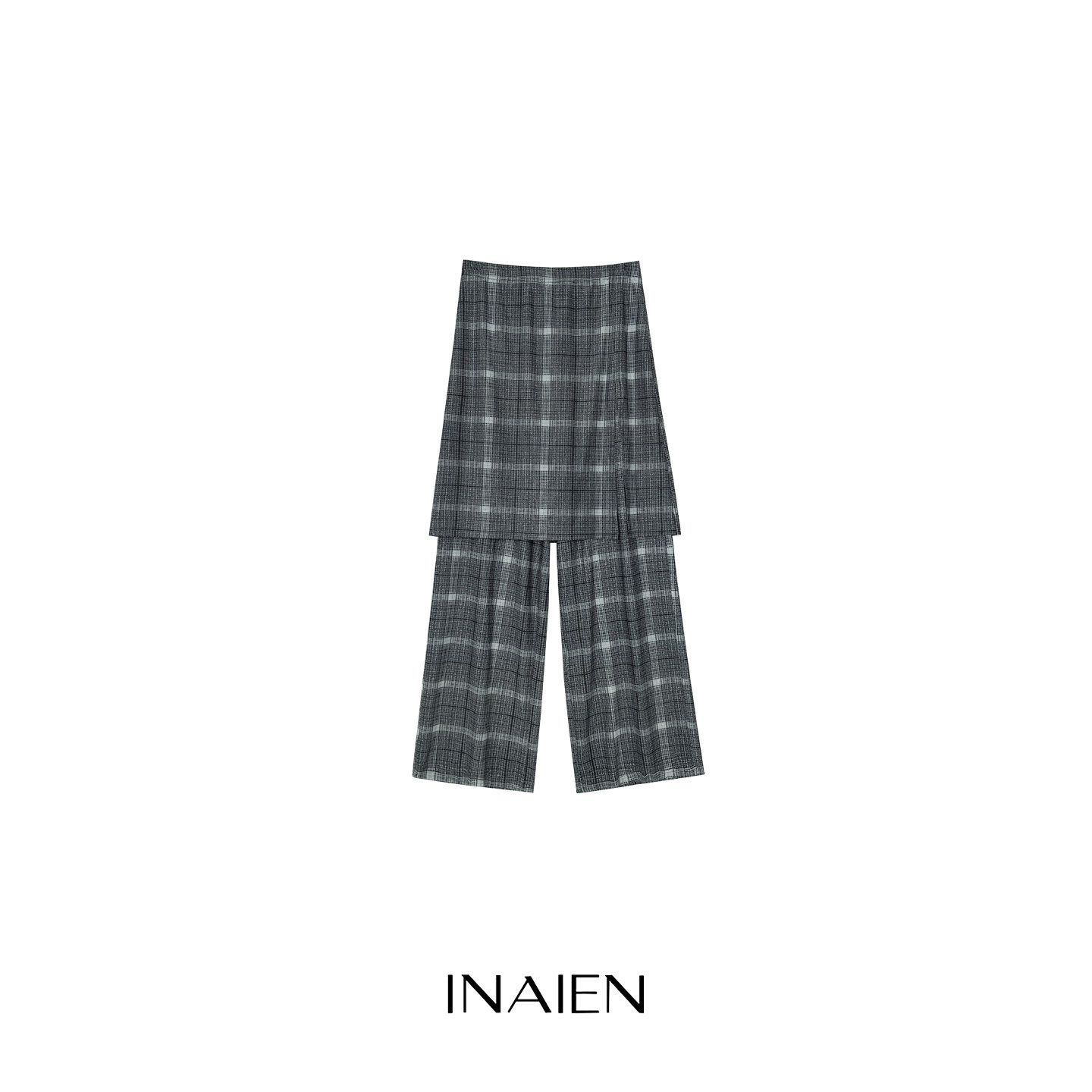 INAIEN笑笑家 "Манхэттен черная вуаль" плотная сетчатая устойчивая к складкам корректирующая деловая элегантная юбка-брюки из сетки