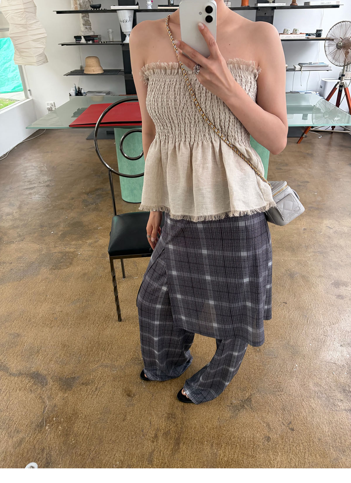 INAIEN笑笑家 "Манхэттен черная вуаль" плотная сетчатая устойчивая к складкам корректирующая деловая элегантная юбка-брюки из сетки