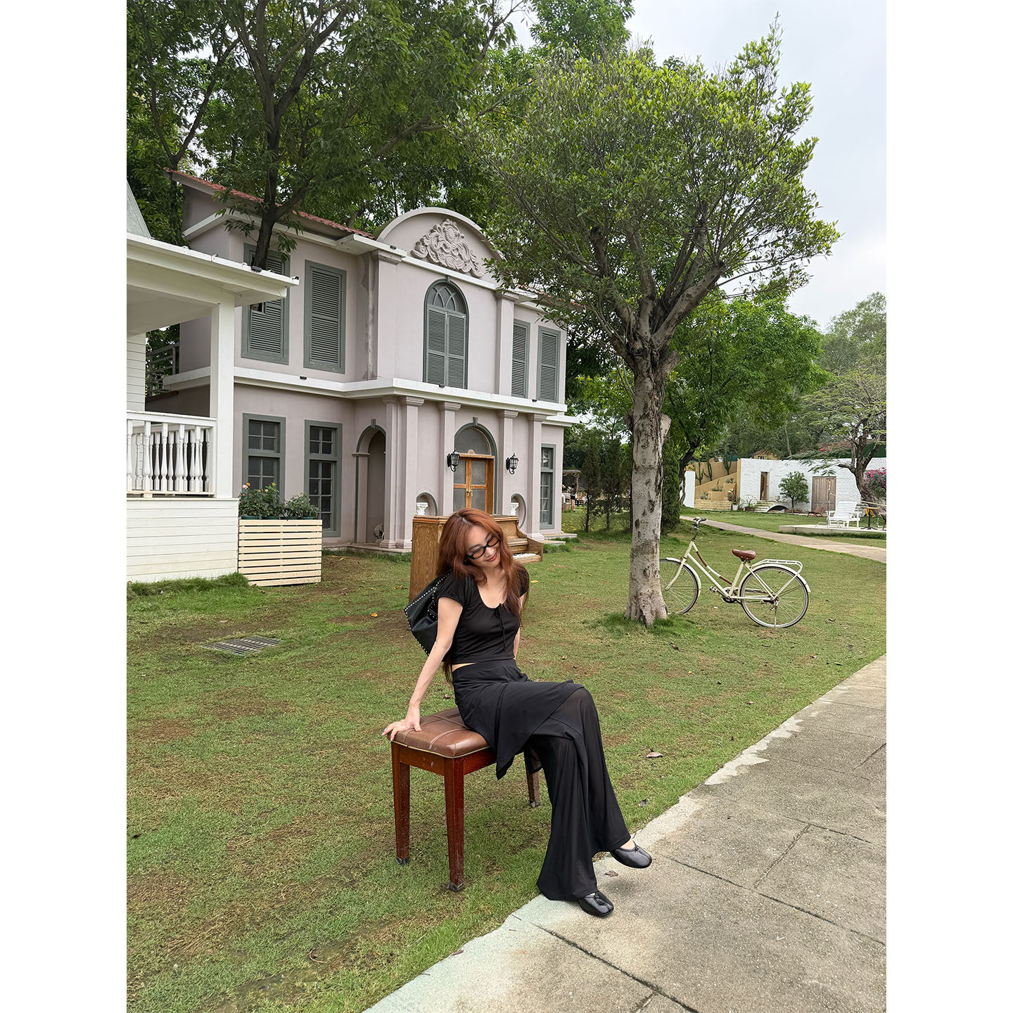 INAIEN笑笑家 "Манхэттен черная вуаль" плотная сетчатая устойчивая к складкам корректирующая деловая элегантная юбка-брюки из сетки